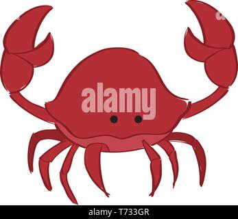 Eine rote Krabbe auf weißem Hintergrund Stock Vektor
