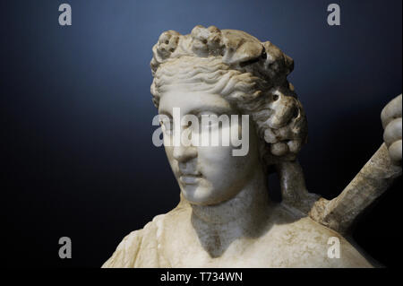 Statue von Bacchus. Detail. Roman. 2. Marmor. Von Aldaya (Valencia, Spanien). Nationalen Archäologischen Museum. Madrid. Spanien. Stockfoto