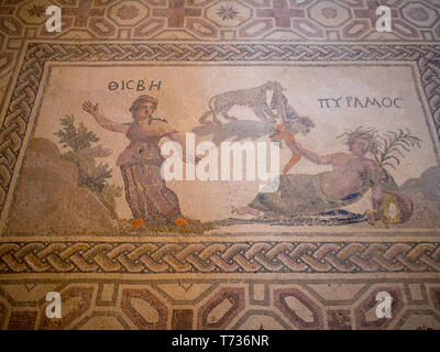 Mosaik aus dem Haus des Dionysos in der archäologischen Stätte von Paphos Stockfoto