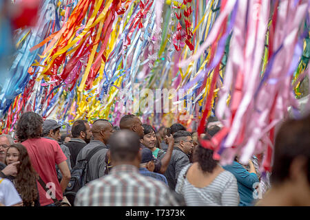 Brasilianer feiern die Tanabata Matsuri in Sao Paulo. Stockfoto