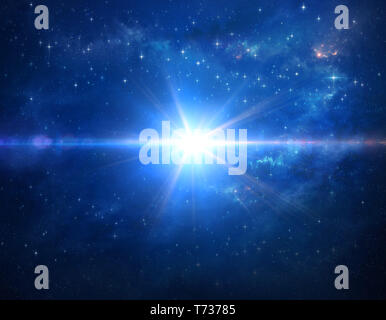 Stellare Explosion scheint in Deep Space, Cosmic star Blast im Universum. Hohe Auflösung galaxy Hintergrund. Stockfoto