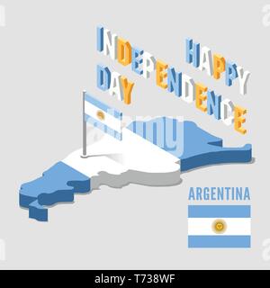Argentinien Independence Day. Argentinien Karte. Vector Illustration Stock Vektor