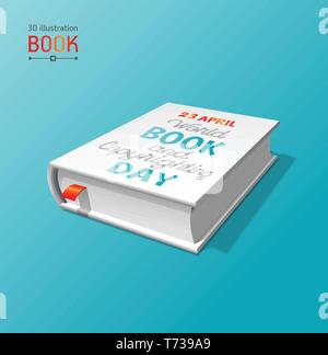 Vector Illustration der Welttag des Buches im April. Stock Vektor
