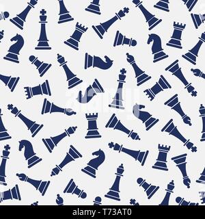 Die nahtlose Vektor Muster mit Schach. Welt international chess Tag. Stock Vektor