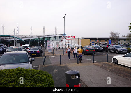 Norton Stöcke Autobahn Dienstleistungen M6 Abgabe UK Stockfoto