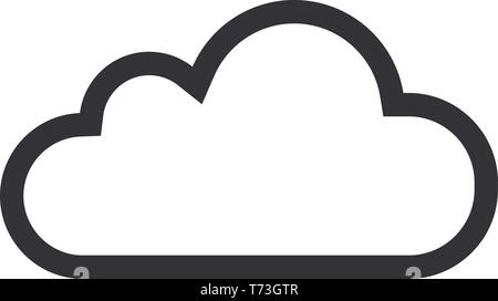 Cloud line Art Symbol oder Symbol für Cloud Web Storage oder Wetter Stock Vektor