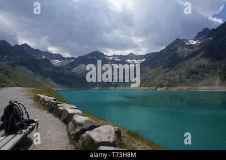 Finstertal Dam in der Nähe von Kühtai. Österreichischen Alpen. Stockfoto