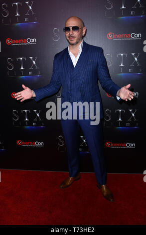 STX Filme an CinemaCon im Caesars Palace in Las Vegas bietet: Pitbull Wo: Las Vegas, Nevada, United States Wenn: 02 Apr 2019 Credit: Judy Eddy/WENN.com Stockfoto