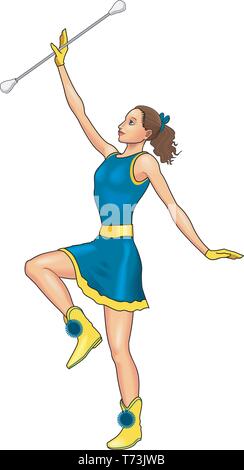 Majorette Vector Illustration Stock Vektor