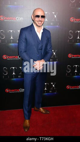 STX Filme Präsentation auf Cinemacon 2019 im Kolosseum im Caesars Palace mit statt: Pitbull Wo: Las Vegas, Nevada, United States Wenn: 03 Apr 2019 Credit: DJDM/WENN.com Stockfoto