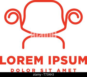 Sessel logo Möbel Design Vector Illustration icon-Element-Vektor Stock Vektor