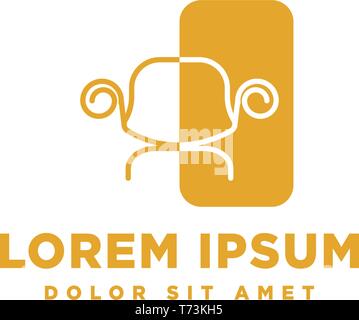 Sessel logo Möbel Design Vector Illustration icon-Element-Vektor Stock Vektor