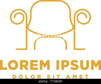 Sessel logo Möbel Design Vector Illustration icon-Element-Vektor Stock Vektor
