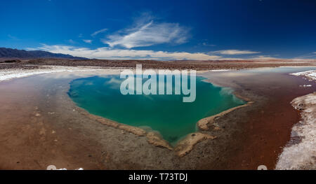 Baltinache versteckte Lagunen Salzseen und Licancabur in der Atacama Wüste gigapan Stockfoto