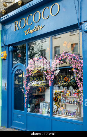 Rococo Schokoladen Shop. Blenheim Crescent, Notting Hill, London, England Stockfoto