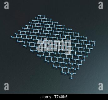 Stanene monolayer, molekulare Modell Stockfoto