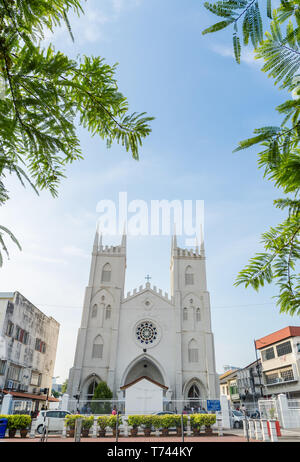 Malakka, Malaysia - 21. April 2019: Kirche St. Franz Xaver ist eine neugotische Katholische Kirche auf Jalan Laksaman im historischen Zentrum der Stadt. Die Stockfoto