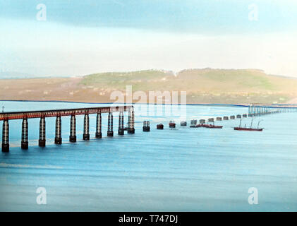 Die Tay Bridge Disaster 1879 Handcolorierte Foto Stockfoto