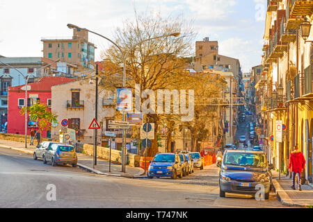 Palermo, Italien - 18. März 2019: In den frühen Abend in Palermo, Sizilien Stockfoto