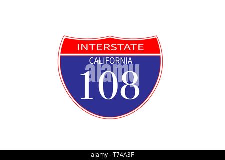 Kalifornien highway Schild Vector Illustration Stock Vektor