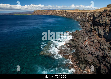 Küste von South Point, auch als Ka Lae Nat'l Historic Landmark District, auf der Insel von Hawaii, Der Südlichste Punkt In den USA bekannt Stockfoto