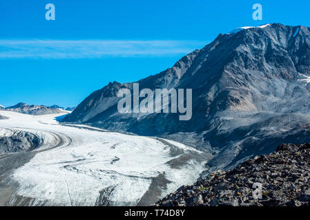 Gulkana Glacier Tal im östlichen Alaska Range im Süden - zentrales Alaska an einem sonnigen Nachmittag, Alaska, Vereinigte Staaten von Amerika Stockfoto