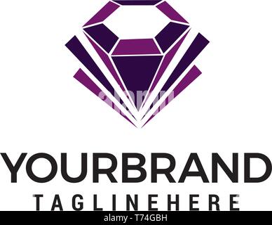 Diamant Schmuck Logo Design Konzept Vorlage Vektor Stock Vektor