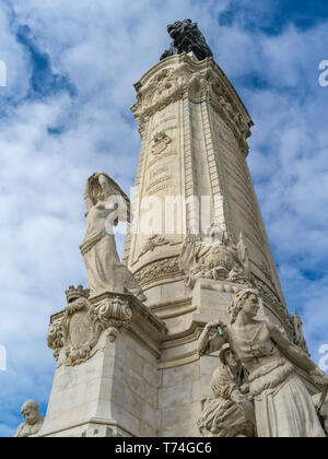 Denkmal am Marquis von Pombal Square; Lissabon, Portugal Stockfoto