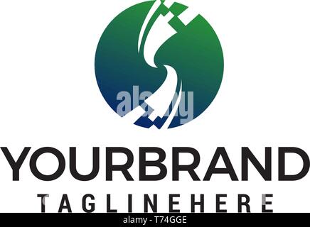 Buchstabe S Pixel logo, Technologie und digitale Logo Design Konzept Vorlage Vektor Stock Vektor