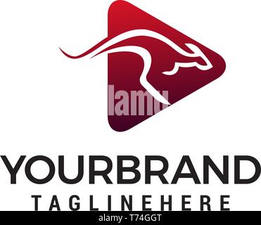 Kangaroo Logo Design Konzept Vorlage Vektor Stock Vektor