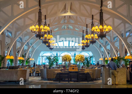 Die clifford Pier Restaurant bei Fullerton Bay Hotel an der Marina Bay in Singapur. Stockfoto