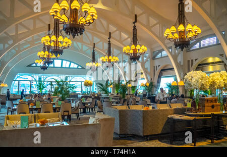 Die clifford Pier Restaurant bei Fullerton Bay Hotel an der Marina Bay in Singapur. Stockfoto