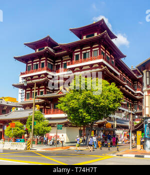 Buddha Zahns Tempel und Museum in der South Bridge Road Chinatown von Singapur. Stockfoto