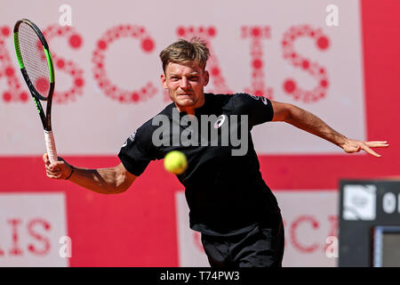 Estoril, Portugal. 03 Mai, 2019. David Goffin aus Belgien spielt gegen Malek Jaziri aus der Türkei während des Tages 7 von Millennium Estoril Open 2019. Credit: SOPA Images Limited/Alamy leben Nachrichten Stockfoto