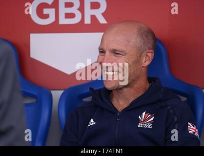 London, Großbritannien. 4. Mai, 2019. Danny Kerry (Großbritannien Trainer). Großbritannien/Spanien. Mens Hockey. FIH-pro Liga. Lee Valley Hockey und Tennis Center. London, Großbritannien. 04 Mai, 2019. Credit: Sport in Bildern/Alamy Live News Credit: Sport in Bildern/Alamy leben Nachrichten Stockfoto
