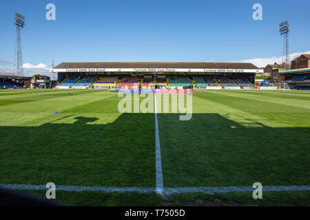 Southend On Sea, Großbritannien. 04 Mai, 2019. Einen Überblick über die Wurzeln der Halle vor dem Sky Bet Liga 1 Übereinstimmung zwischen Southend United und Sunderland an Wurzeln Hall, Southend On Samstag, 4. Mai 2019. (Credit: Mark Fletcher | MI Nachrichten) nur die redaktionelle Nutzung, eine Lizenz für die gewerbliche Nutzung erforderlich. Keine Verwendung in Wetten, Spiele oder einer einzelnen Verein/Liga/player Publikationen. Foto darf nur für Zeitung und/oder Zeitschrift redaktionelle Zwecke verwendet werden. Credit: MI Nachrichten & Sport/Alamy leben Nachrichten Stockfoto