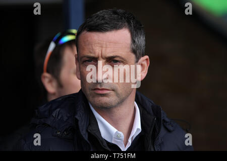 Southend On Sea, Großbritannien. 04 Mai, 2019. Sunderland Manager Jack Ross während der Sky Bet Liga 1 Übereinstimmung zwischen Southend United und Sunderland an Wurzeln Hall, Southend On Samstag, 4. Mai 2019. (Credit: Mark Fletcher | MI Nachrichten) nur die redaktionelle Nutzung, eine Lizenz für die gewerbliche Nutzung erforderlich. Keine Verwendung in Wetten, Spiele oder einer einzelnen Verein/Liga/player Publikationen. Foto darf nur für Zeitung und/oder Zeitschrift redaktionelle Zwecke verwendet werden. Credit: MI Nachrichten & Sport/Alamy leben Nachrichten Stockfoto