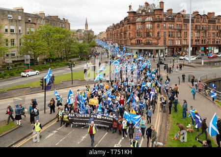 Alle unter einem Banner organisierten Marsch für die schottische Unabhängigkeit - Glasgow 2019 Stockfoto