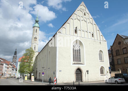 03. Mai 2019, Sachsen, Görlitz: Die Dreifaltigkeit Kirche auf dem Obermarkt. Foto: Sebastian Kahnert/dpa-Zentralbild/ZB Stockfoto