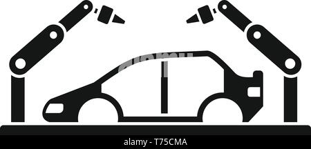 Roboter Auto assembly Symbol. Einfache Abbildung: Roboter auto Montage vektor Symbol für Web Design auf weißem Hintergrund Stock Vektor