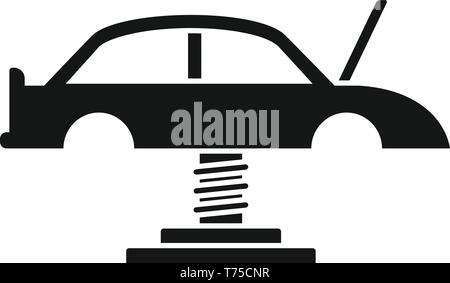 Auto auf Factory Line Symbol. Einfache Abbildung: Auto auf Factory Line vektor Symbol für Web Design auf weißem Hintergrund Stock Vektor