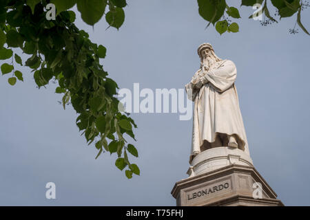 Denkmal zu Leonardo da Vinci, Mailand, Piazza della Scala, Italien Stockfoto