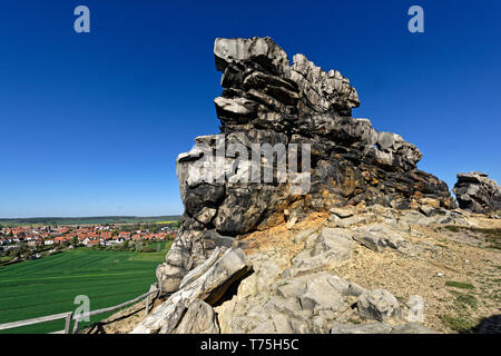 Bei Ballenstedt Gegensteine Teufelsmauer im Harz Teufelsmauer-Stieg Stockfoto