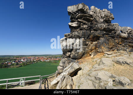 Bei Ballenstedt Gegensteine Teufelsmauer im Harz Teufelsmauer-Stieg Stockfoto