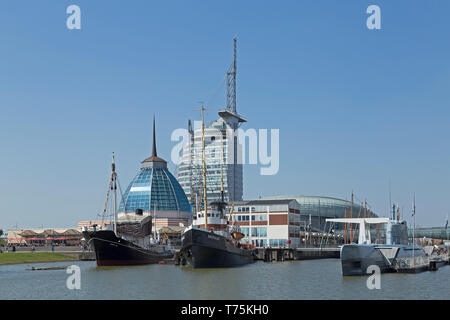 Mediterraneo, Atlantic Hotel Sail City, und Museum - Hafen, Bremerhaven, Bremen, Deutschland Stockfoto