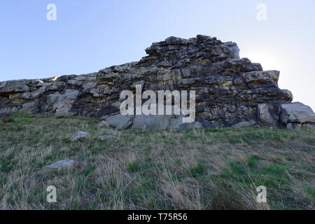 Der Teufelsmauerstieg zwischen Blankenburg und Ballenstedt. Stockfoto