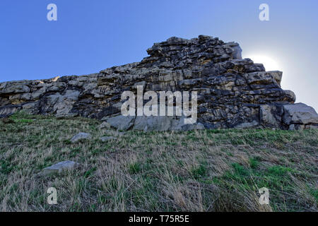 Der Teufelsmauerstieg zwischen Blankenburg und Ballenstedt. Stockfoto