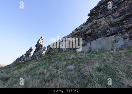 Der Teufelsmauerstieg zwischen Blankenburg und Ballenstedt. Stockfoto