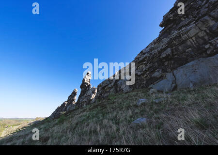 Der Teufelsmauerstieg zwischen Blankenburg und Ballenstedt. Stockfoto