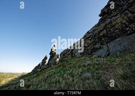 Der Teufelsmauerstieg zwischen Blankenburg und Ballenstedt. Stockfoto